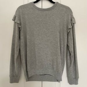 JCrew sweater with ruffle detail